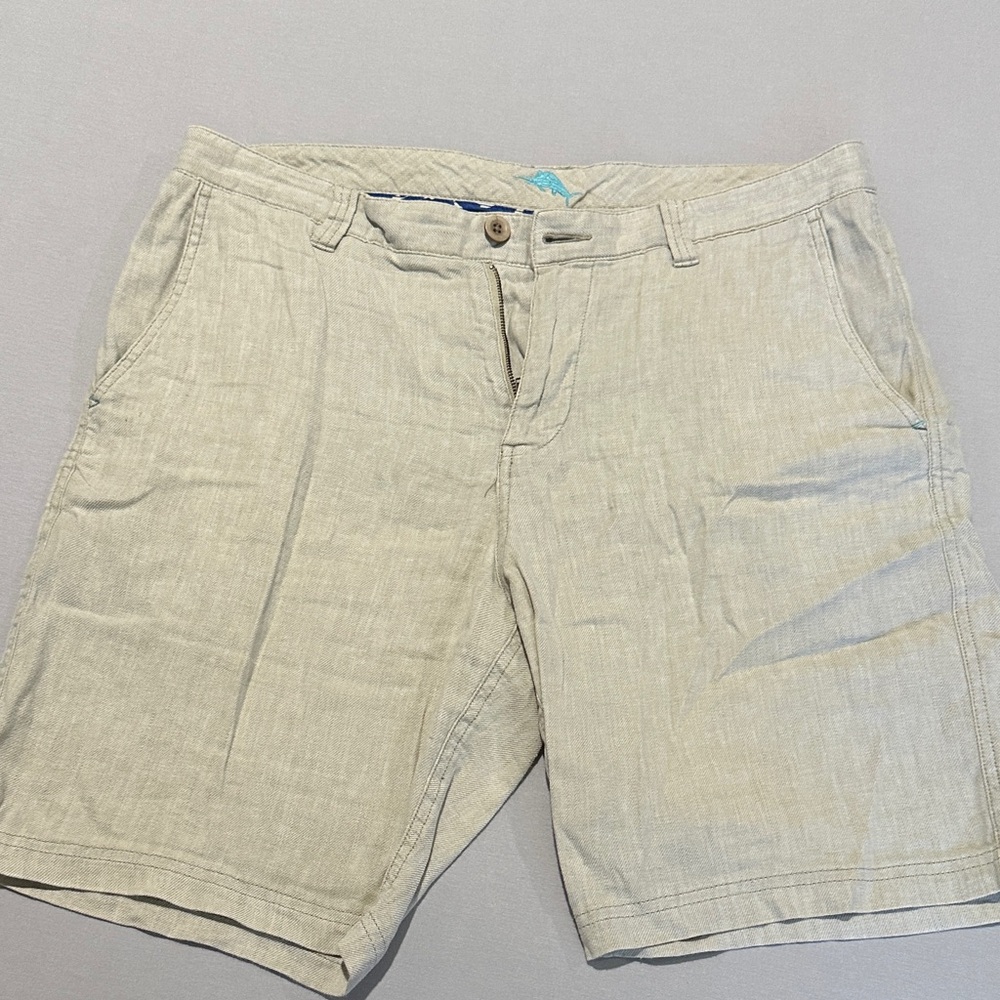 Tommy Bahama Blue and Tan Shark Print Shorts